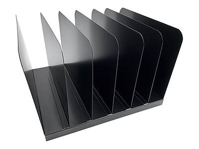 Alt View 1. Huron - 6-Compartment Steel File Organizer - Black.