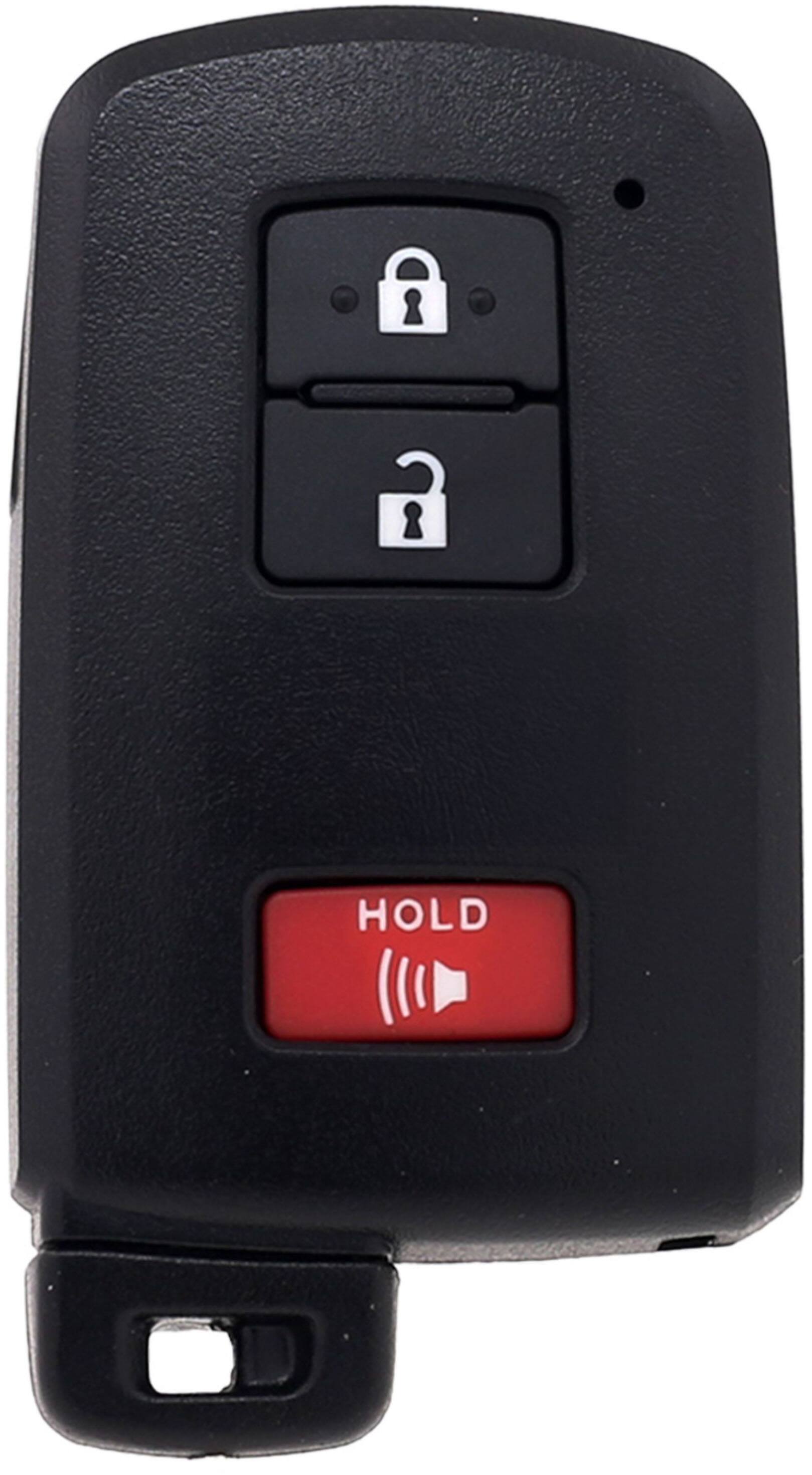 Front. Car Keys Express - Car Keys Express Toyota Simple Key - 3 Button Smart Key Remote and programming device - Black.