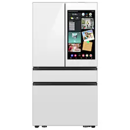 Samsung - Bespoke 29 cu. ft. 4-Door French Door Refrigerator with AI Family Hub+ - White Glass