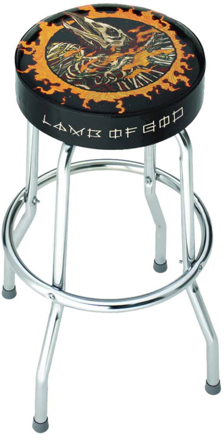 Front. PopMarket - Lamb of God - Rocksax - Lamb Of God - Omens Logo - Bar Stool With Swivel Seat (Black/Chrome) - Multicolor.