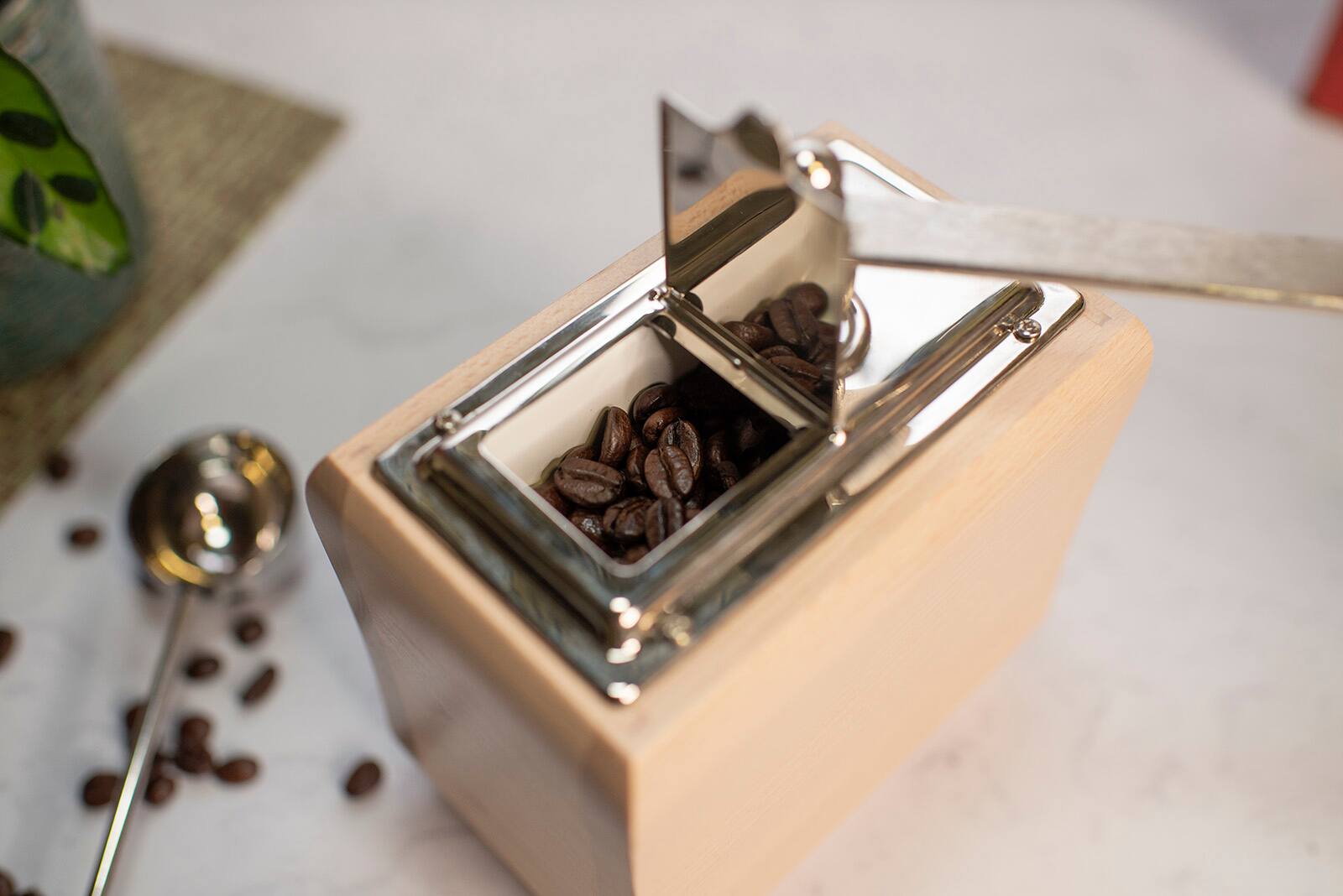 Alt View 2. Zassenhaus - Santiago Manual Hand Crank Coffee Mill - Brown.