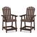 Front. Costway - 2 PCS Tall Bar Stool HDPE Patio Chair with Armrest Footrest Home Indoor Outdoor - Brown.