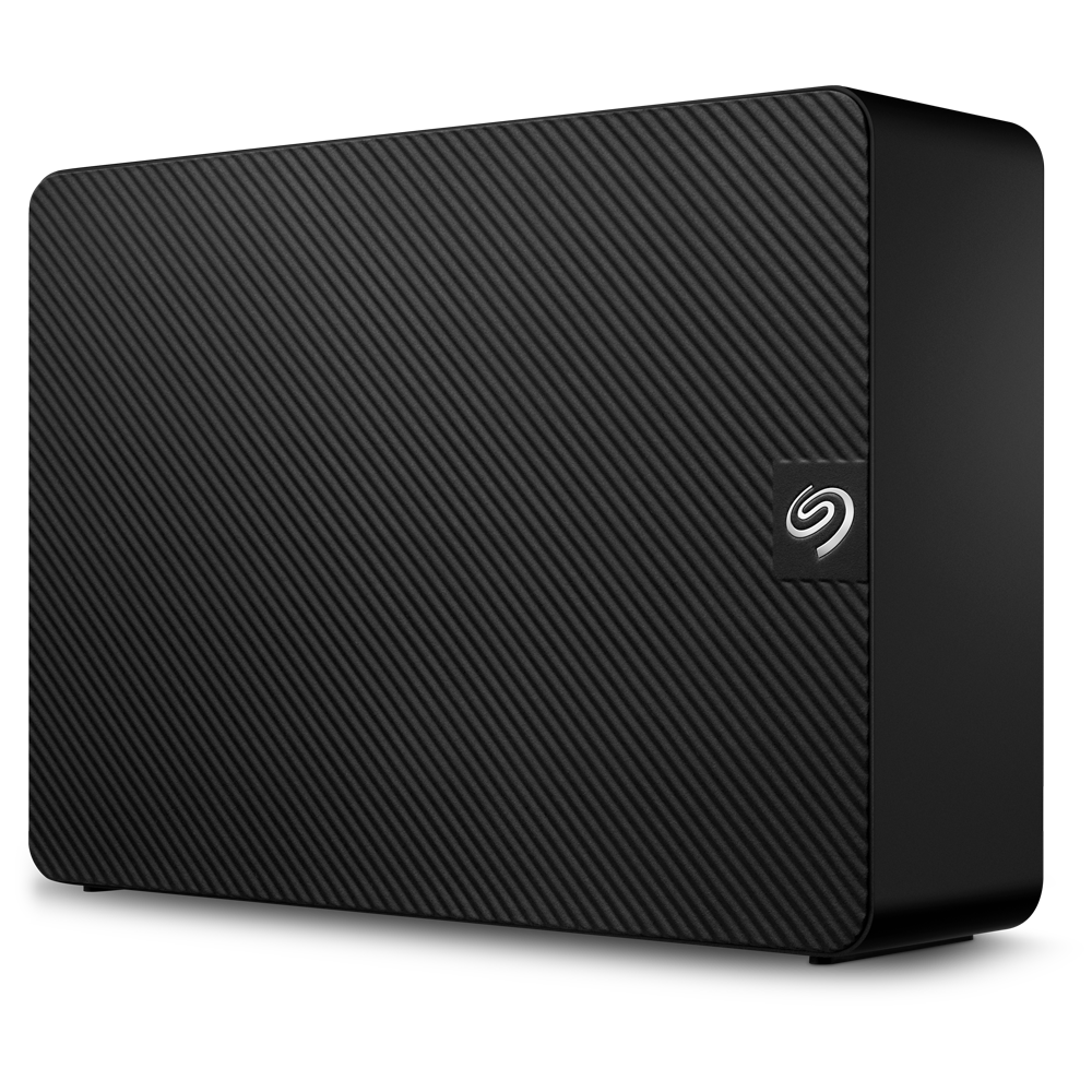 Angle. Seagate - Expansion 22TB External USB 3.0 Desktop Hard Drive with Rescue Data Recovery Services - Black.