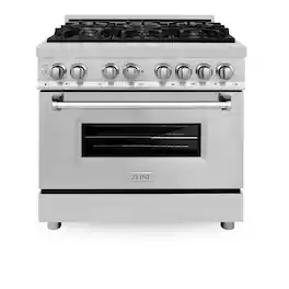 ZLINE - 36" Legacy Dual Fuel Range w/ 6 Burner Gas Cooktop and Electric Convection Oven (RA36) - Stainless Steel