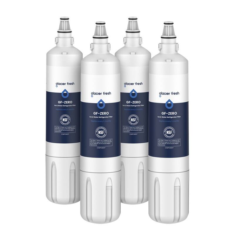 glacier fresh  
GF-ZERO  
Ice & Water Refrigerator Filter  
Reduces Chlorine Taste & Odor  
Replace every 6 months  

NSF  
The filter is tested and certified to NSF/ANSI Standard 42 for taste and odor reduction.  
The filter is tested and certified to NSF/ANSI Standard 401 for reduction of 15/16 emerging contaminants.  
COMPONENT  

glacier fresh  
GF-ZERO  
Ice & Water Refrigerator Filter  
Reduces Chlorine Taste & Odor  
Replace every 6 months  

NSF  
The filter is tested and certified to NSF/ANSI Standard 42 for taste and odor reduction.  
The filter is tested and certified to NSF/ANSI Standard 401 for reduction of 15/16 emerging contaminants.  
COMPONENT  

glacier fresh  
GF-ZERO  
Ice & Water Refrigerator Filter  
Reduces Chlorine Taste & Odor  
Replace every 6 months  

NSF  
The filter is tested and certified to NSF/ANSI Standard 42 for taste and odor reduction.  
The filter is tested and certified to NSF/ANSI Standard 401 for reduction of 15/16 emerging contaminants