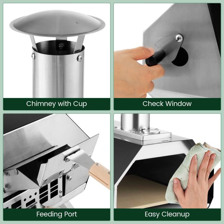 Chimney with Cup  
Check Window  
Feeding Port  
Easy Cleanup
