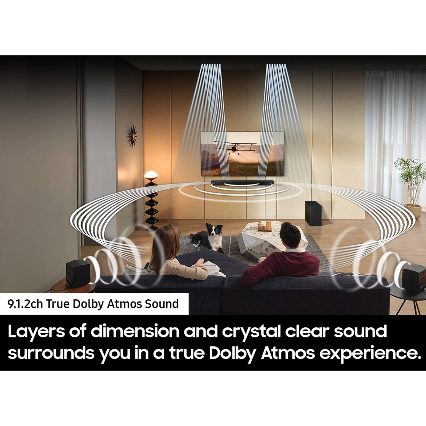 9.1.2ch True Dolby Atmos Sound

Layers of dimension and crystal clear sound surrounds you in a true Dolby Atmos experience.