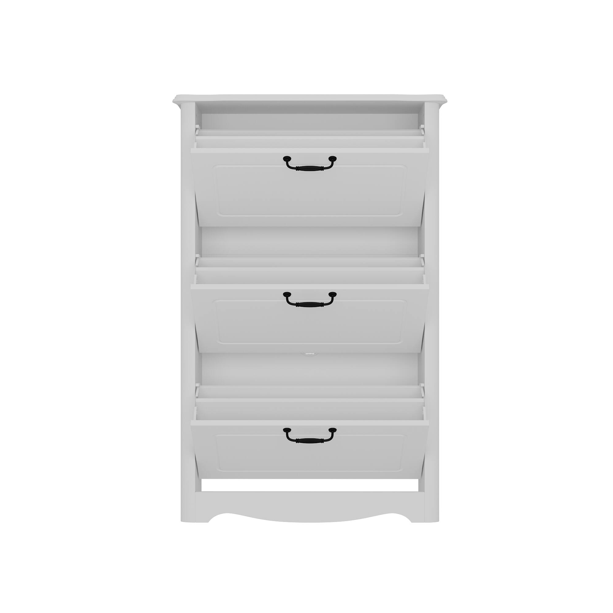 Left. Famapy - Famapy European - Style 3 Flip - Down Drawers Shoe Cabinet - White.