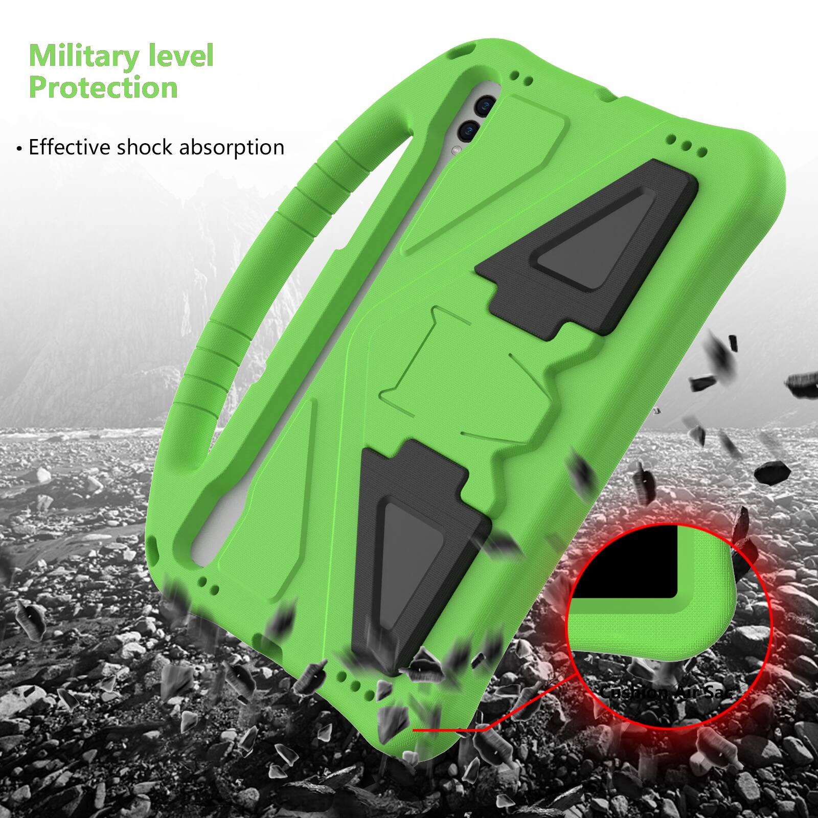 Military level Protection  
- Effective shock absorption