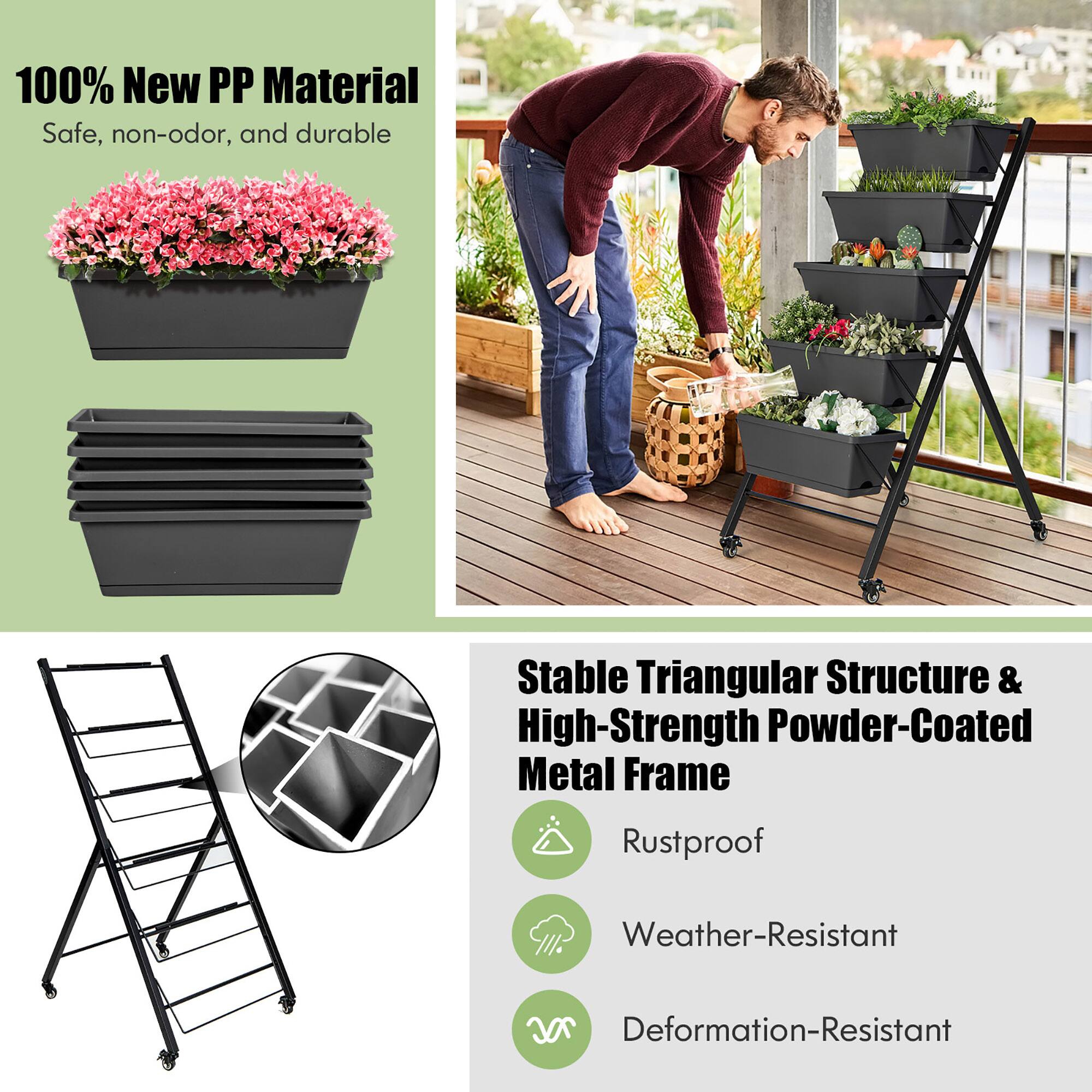 100% New PP Material Safe, non-odor, and durable Stable Triangular Structure & High-Strength Powder-Coated Metal Frame Rustproof Weather-Resistant Deformation-Resistant