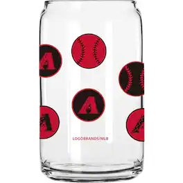 Logo Brands - Arizona Diamondbacks 16oz. Smiley Can Glass - Multicolor