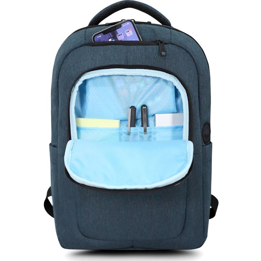 Alt View 1. Urban Factory - Urban Factory CYCLEE CITY Carrying Case (Backpack) for 10.5" to 15.6" Notebook - Deep Blue, Light Blue - Shock - Light Blue.