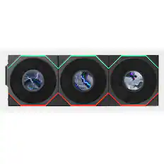 Front. Lian Li - UNI FAN TL LCD Flex 120mm Normal Blade (NOT Reverse) ARGB Fan, 3 Pack, Controller Not Included, Black (12TLLCD1F3B) - Black.