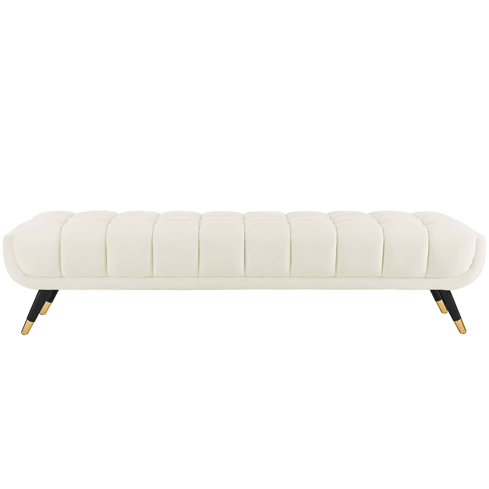Alt View 2. Modway - Adept Performance Velvet Bench by Modway - Ivory.