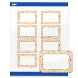 Avery - Avery® Labels, 2" x 3", Glossy Pink & Metallic Gold Frame - White