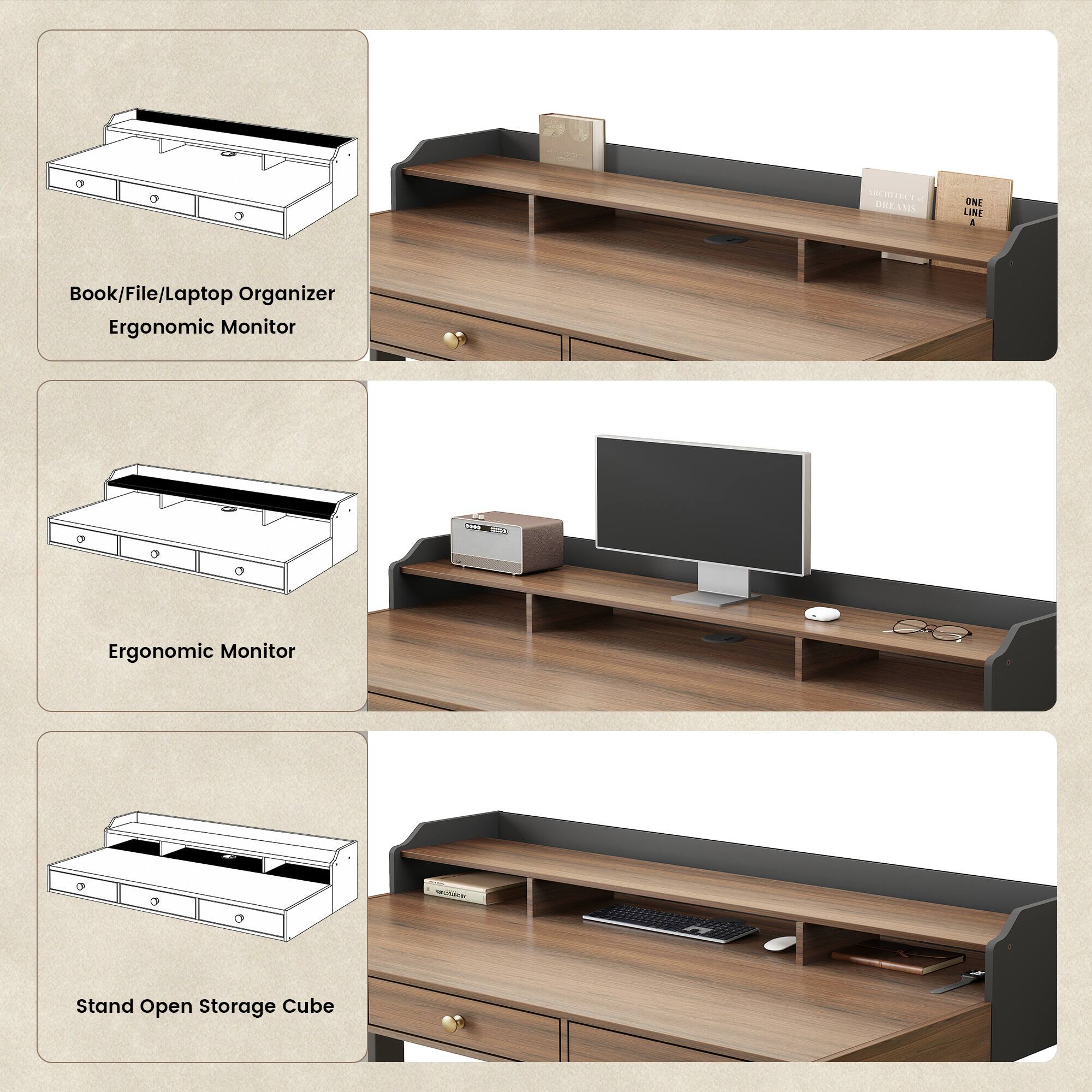 SCNTIE - DREAE ONE LINE 1 Book/File/Laptop Organizer Ergonomic Monitor - Ergonomic Monitor - Stand Open Storage Cube