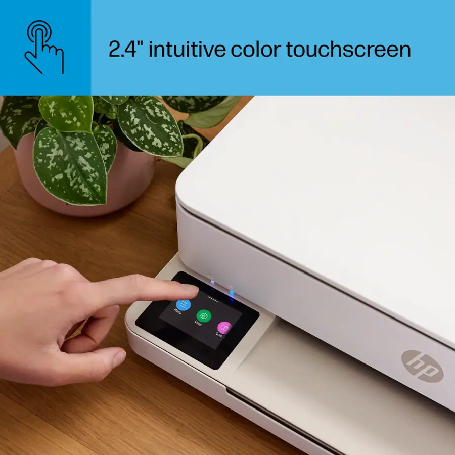 2.4" intuitive color touchscreen on HP.