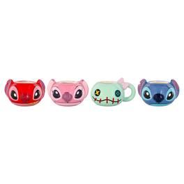 Silver Buffalo - Disney Lilo & Stitch Characters 2-Ounce Sculpted Ceramic Mini Mugs | Set of 4 - Multi-Colored