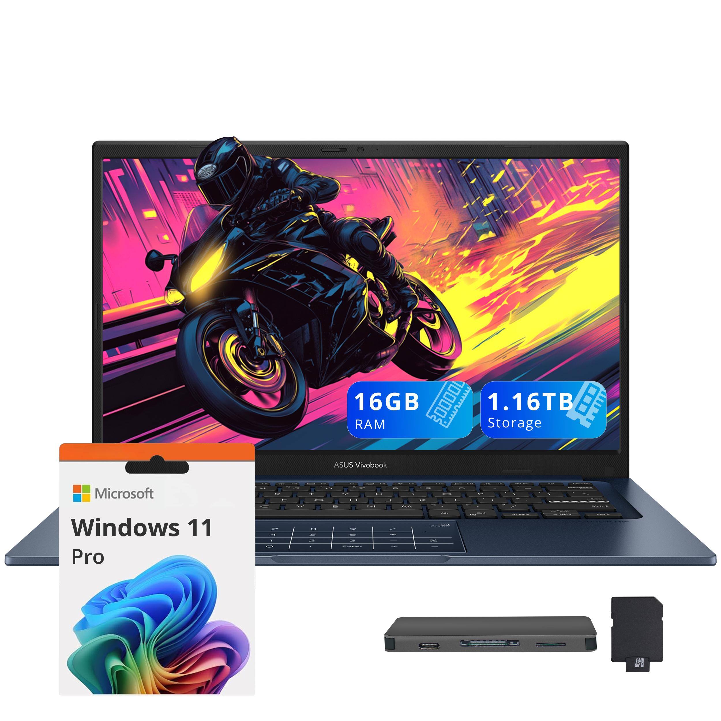 16GB RAM  
1.16TB Storage  
ASUS Vivobook  
Microsoft Windows 11 Pro
