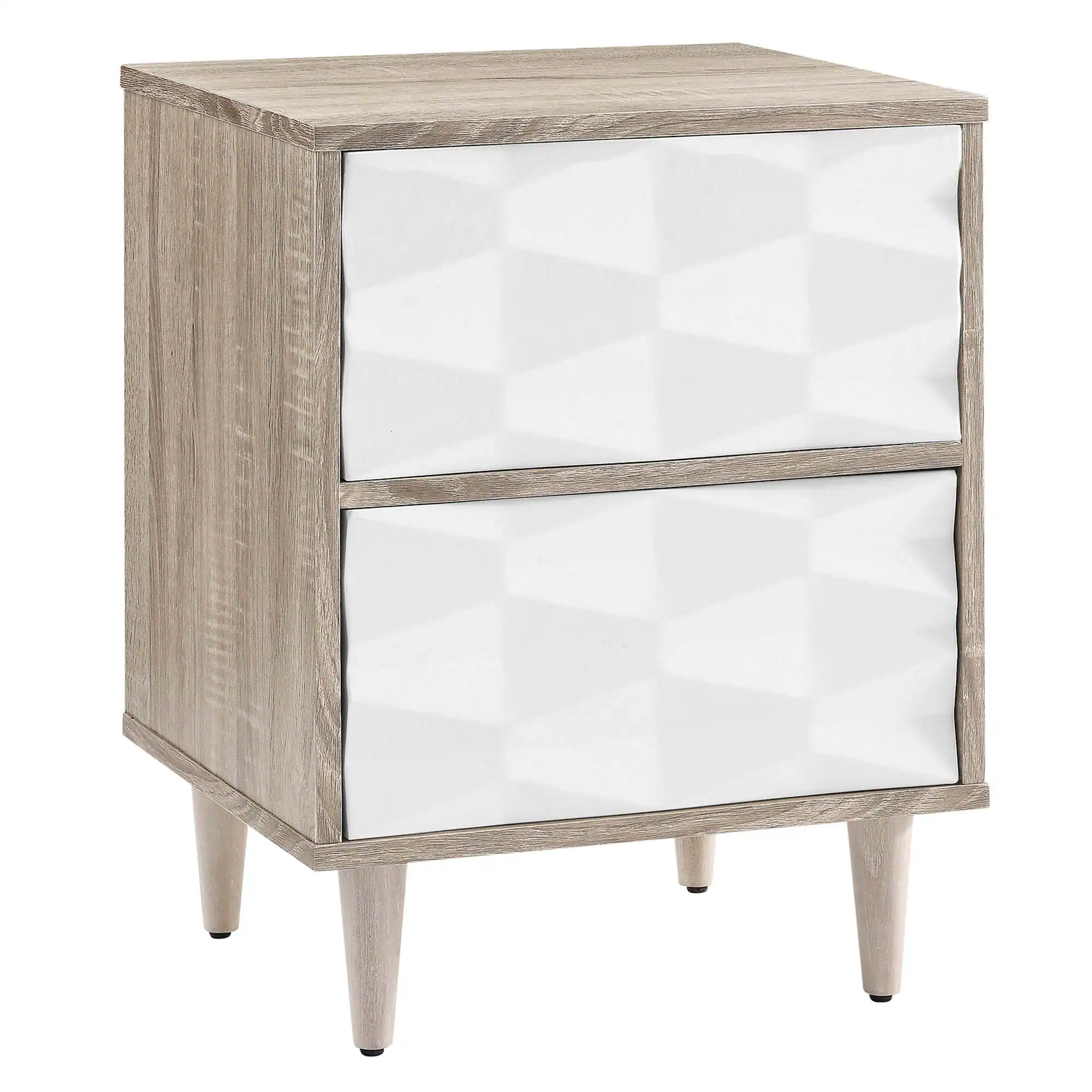 Angle. Modway - Vespera 2-Drawer Nightstand by Modway - Oak White.