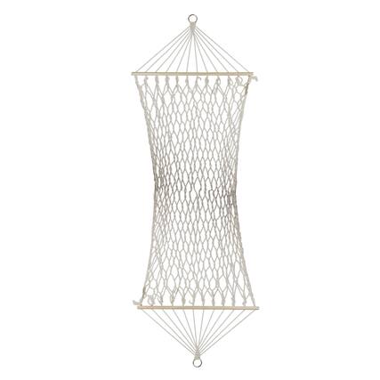 Front. Northlight - Natural Macrame Hammock with Wooden Bars - 78" x 31" - Ivory.