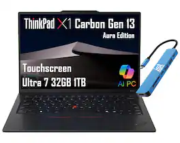 Lenovo - ThinkPad X1 Carbon Gen 13 Aura Edition 14" FHD+ Touch Screen Laptop - Intel Core Ultra 7 with 32GB Memory - 1TB SSD - Black