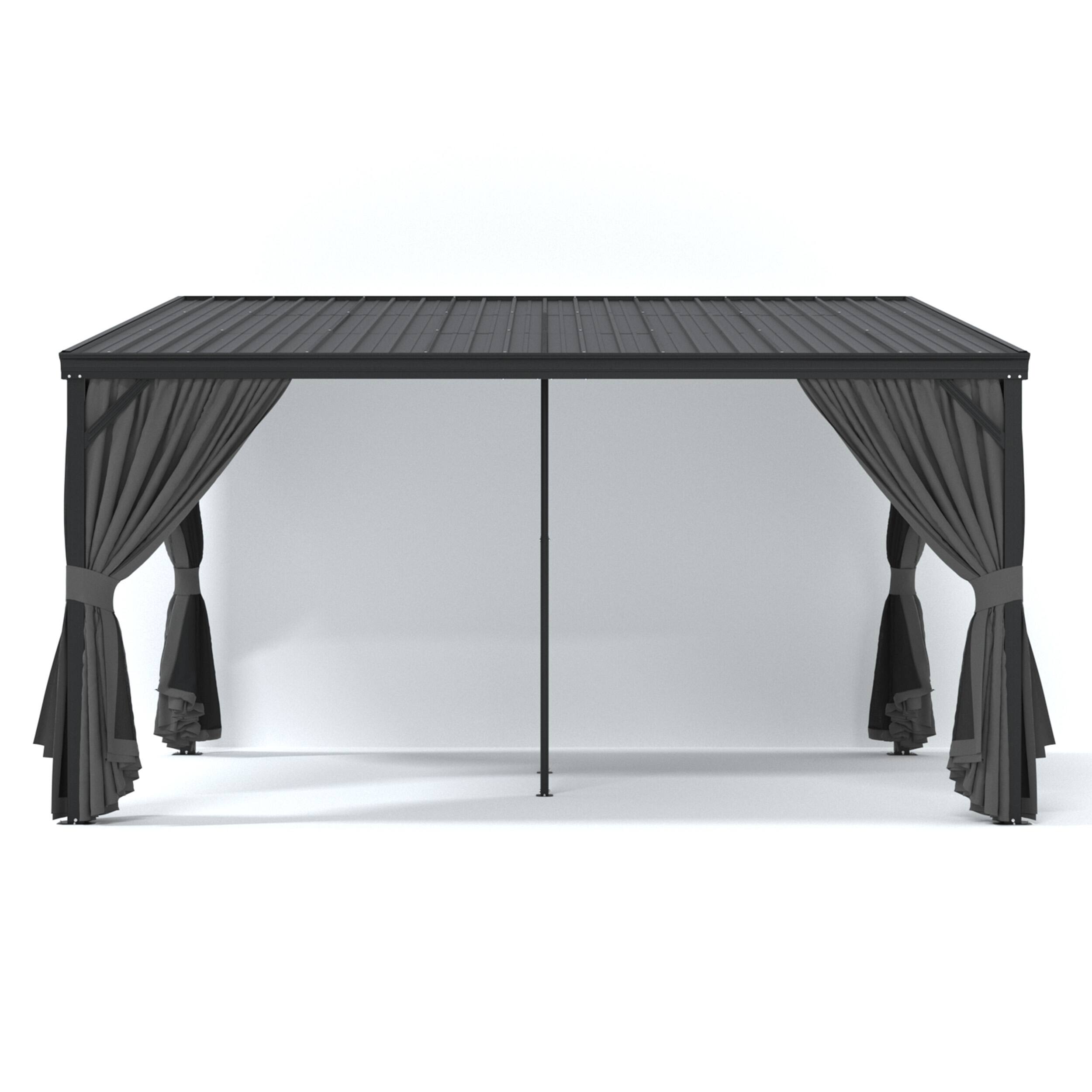 Alt View 7. Famapy - Extra Large Outdoor Gazebo with Steel Roof and Aluminum Frame, Curtains & Netting for Patio, Deck, Garden.