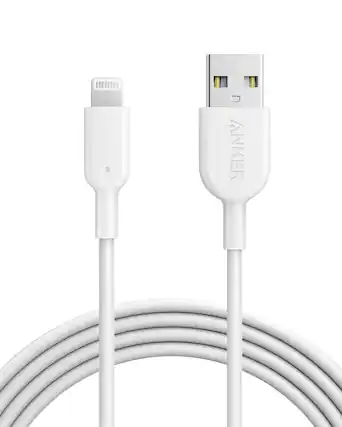 Front. Anker - Anker Powerline II Lightning Cable - White.