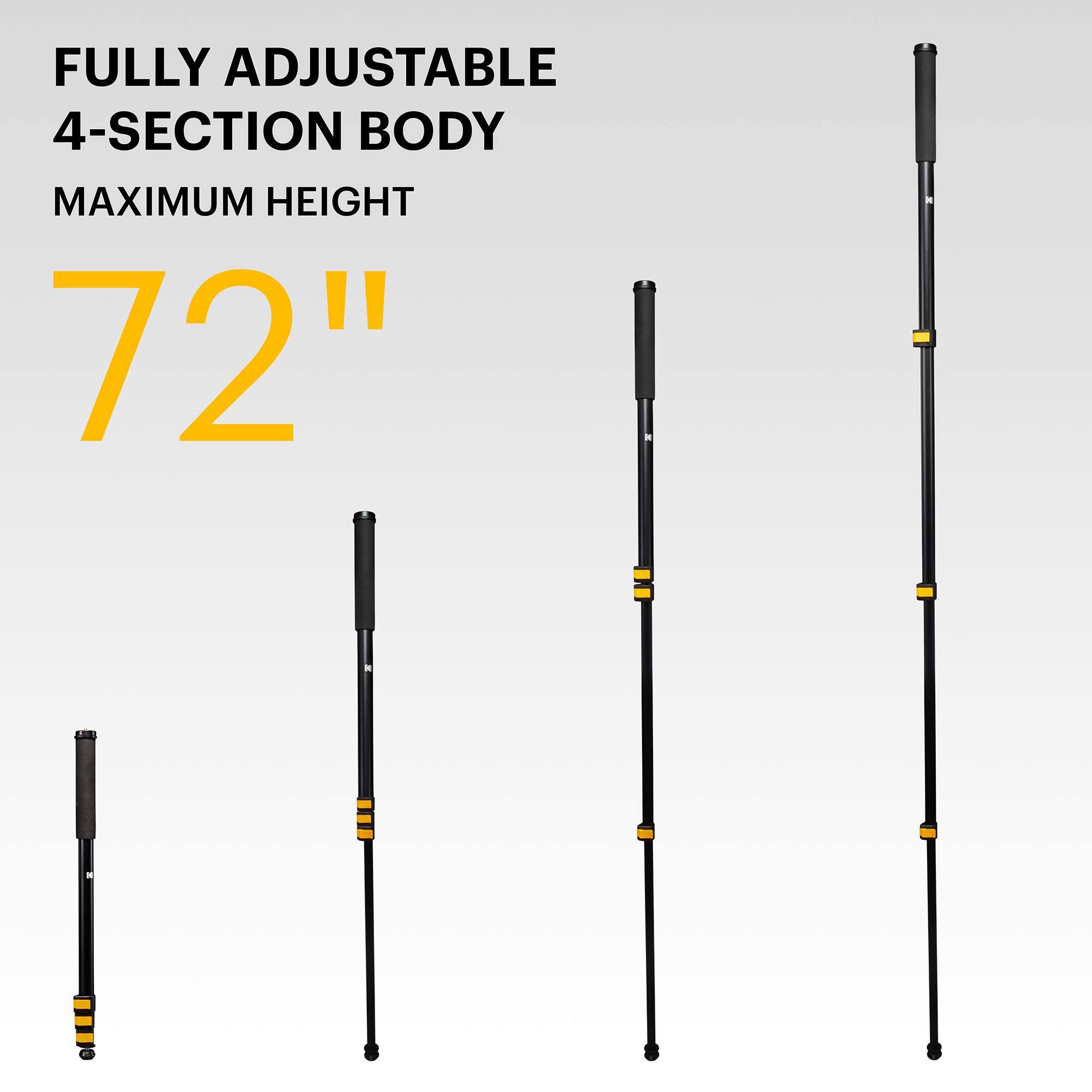 FULLY ADJUSTABLE 4-SECTION BODY
MAXIMUM HEIGHT 72"