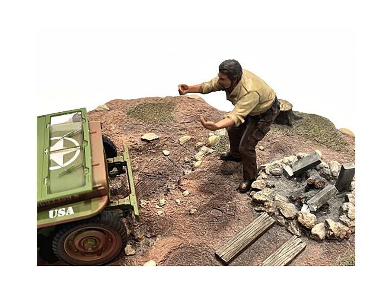 Left. American Diorama - "4X4 Mechanic" Figure 6 for 1/18 Scale Models by American Diorama - Multi.