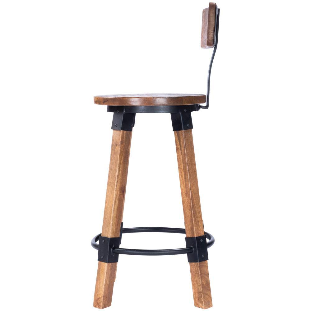 Alt View 3. Butler Specialty - Mountain Lodge Wood & Metal 26" Counter Stool - Natural Wood.