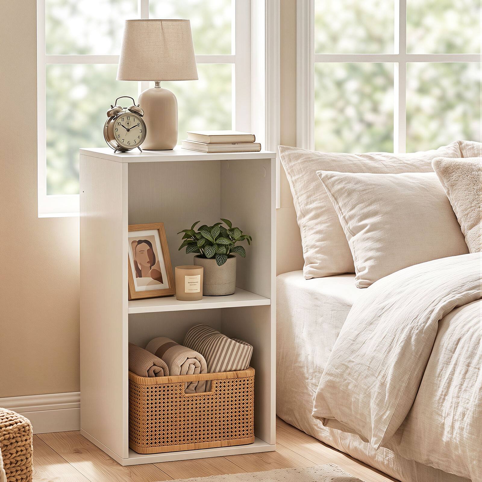 Alt View 3. Costway - Costway 1 PCS 2-Cube Modern Bookcase with Anti-Tipping Kits, Freestanding Cubby Storage Organizer - White 2-cube.