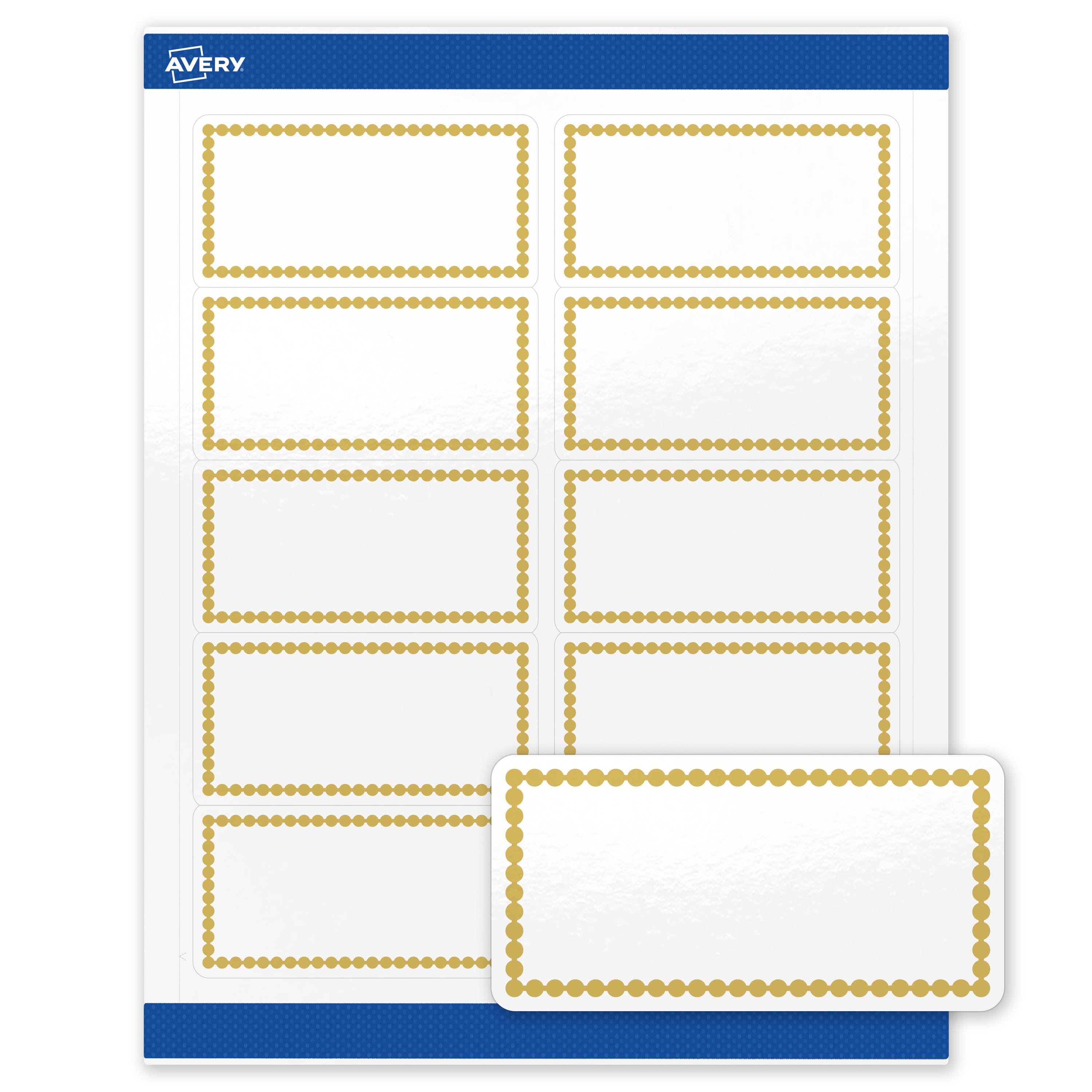 "Avery - Labels, 2"" x 4"", Glossy Gold Beads Design - White" price history on PriceWatchPro