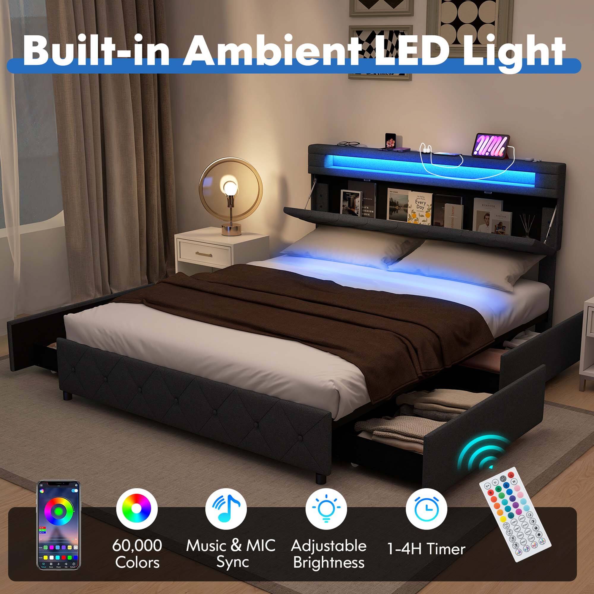 Built-in Ambient LED Light Euary Dee 60,000 Music & MIC Adjustable 1-4H Timer Colors Sync Brightness 9e002000 OXXG