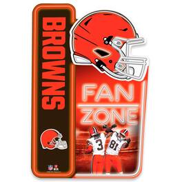 Open Road Brands - Cleveland Browns 13" x 19.5" Fan Zone Metal Sign - Brown