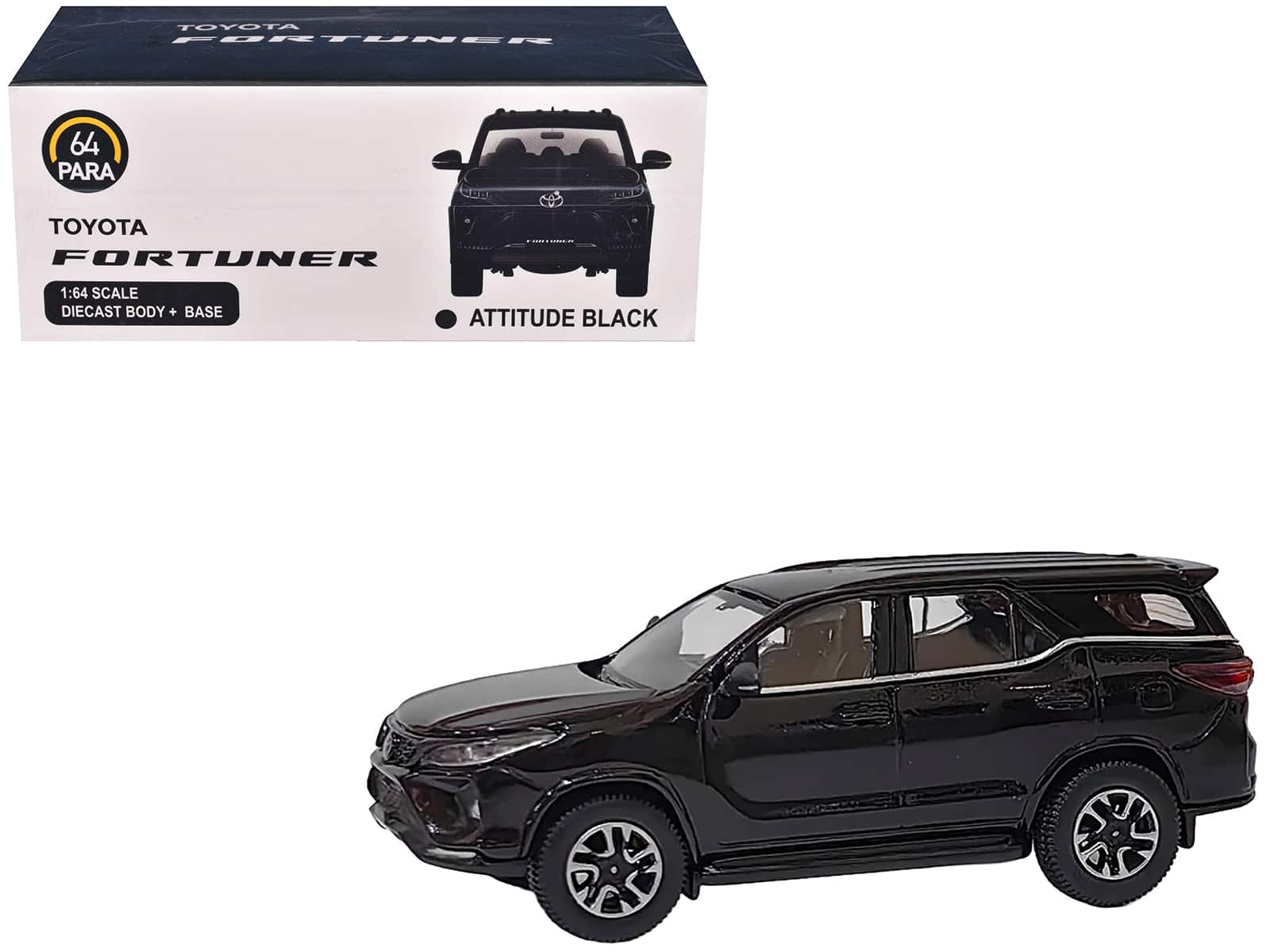 2023 Toyota Fortuner Attitude 1/64 Diecast Model Car by Paragon Models - Black