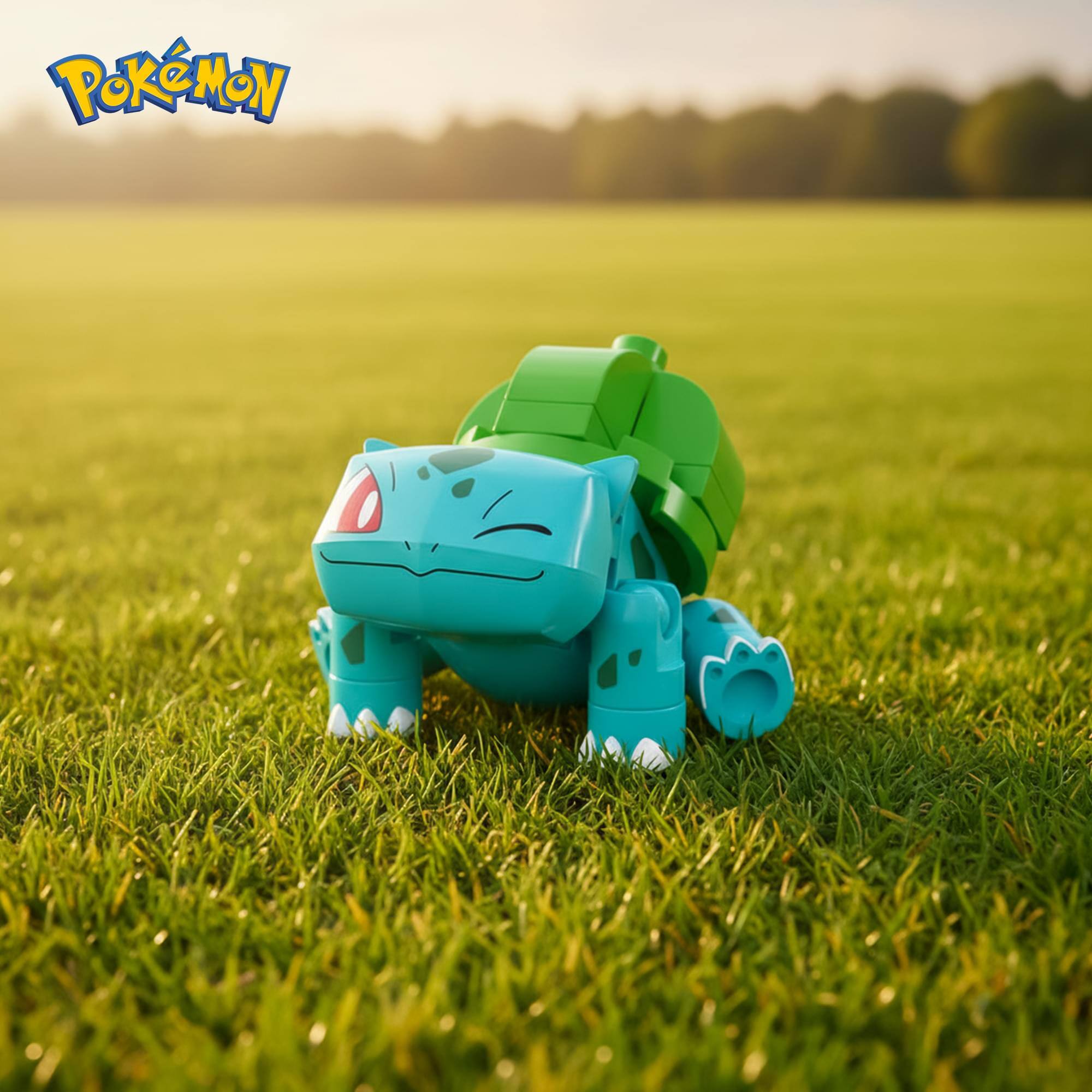 Alt View 2. Mattel - Pokemon Mega Construx Poke Ball 30-Piece Building Set | Bulbasaur - Blue.