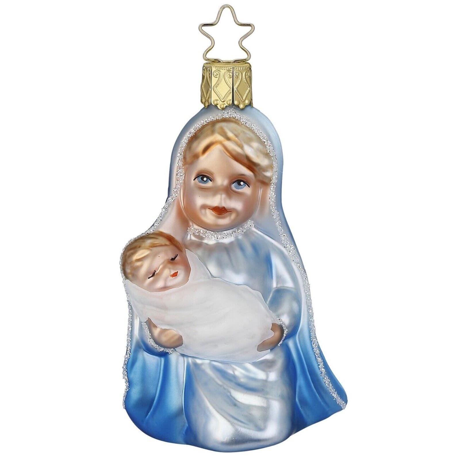 Inge Glas - Mary and Baby Jesus German Glass Christmas Ornament FREE BOX 3.8 Inch - Green price history on PriceWatchPro