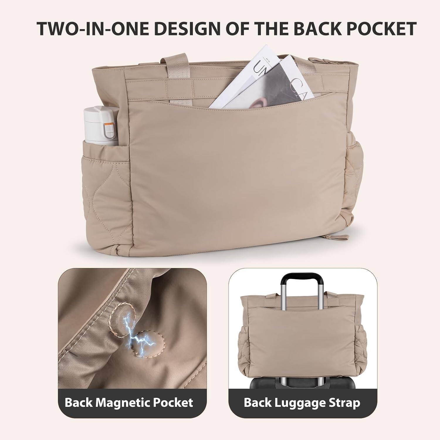 TWO-IN-ONE DESIGN OF THE BACK POCKET

Back Magnetic Pocket

Back Luggage Strap