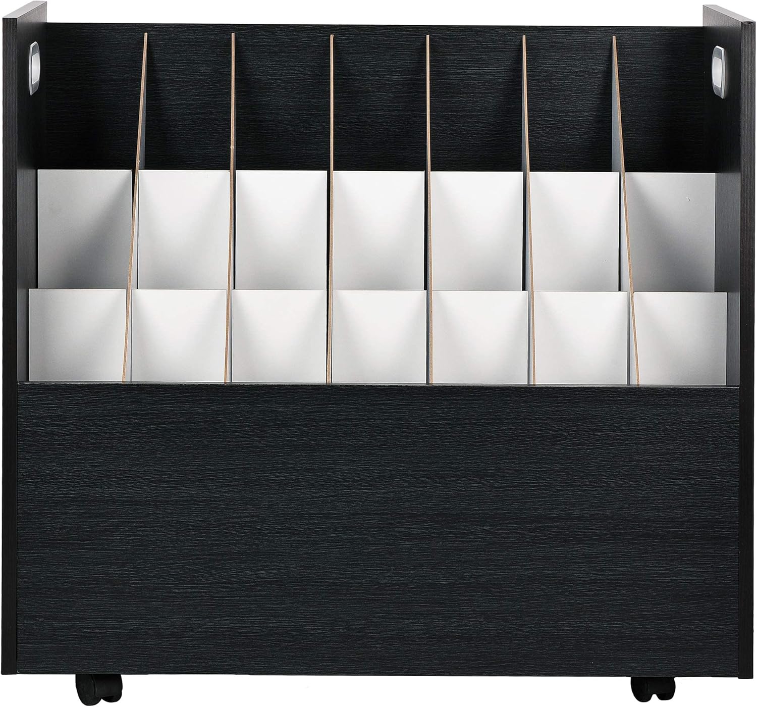 Alt View 7. AdirOffice - Wood 21-Slot Portable Roll File Cart - Black.
