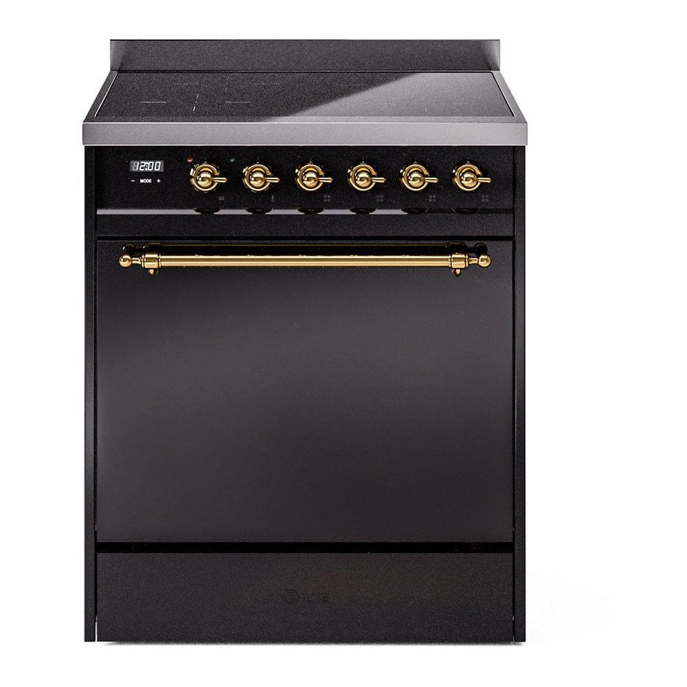 ILVE - Nostalgie II 30 inch Induction Range with 4 Induction Elements - Glossy Black