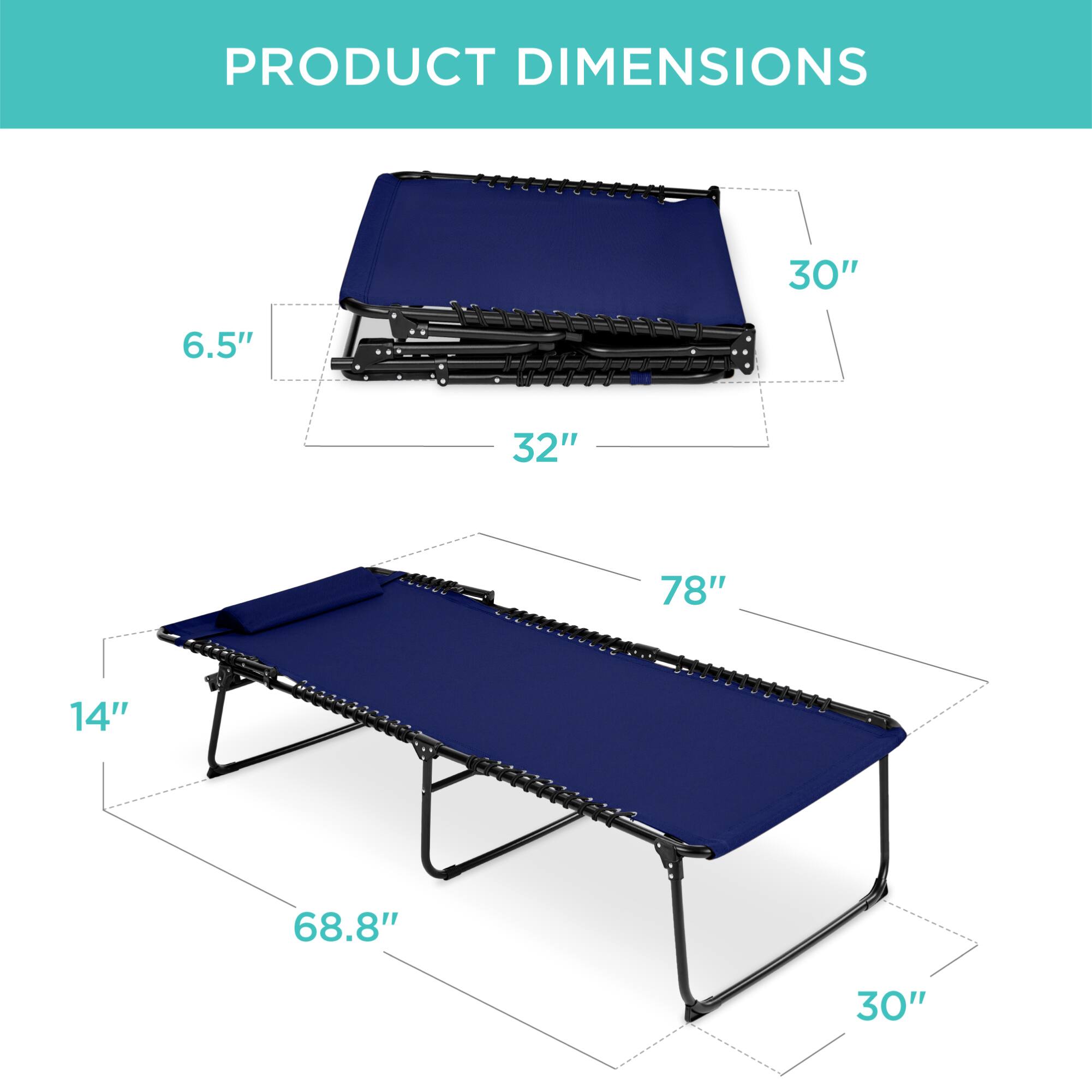 PRODUCT DIMENSIONS

- 30"
- 6.5"
- 32"
- 78"
- 14"
- 68.8"
- 30"