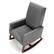 Alt View 1. Costway - Mid Century Rocking Chair Nursery Armchair Retro Fabric Upholstered - Gray.