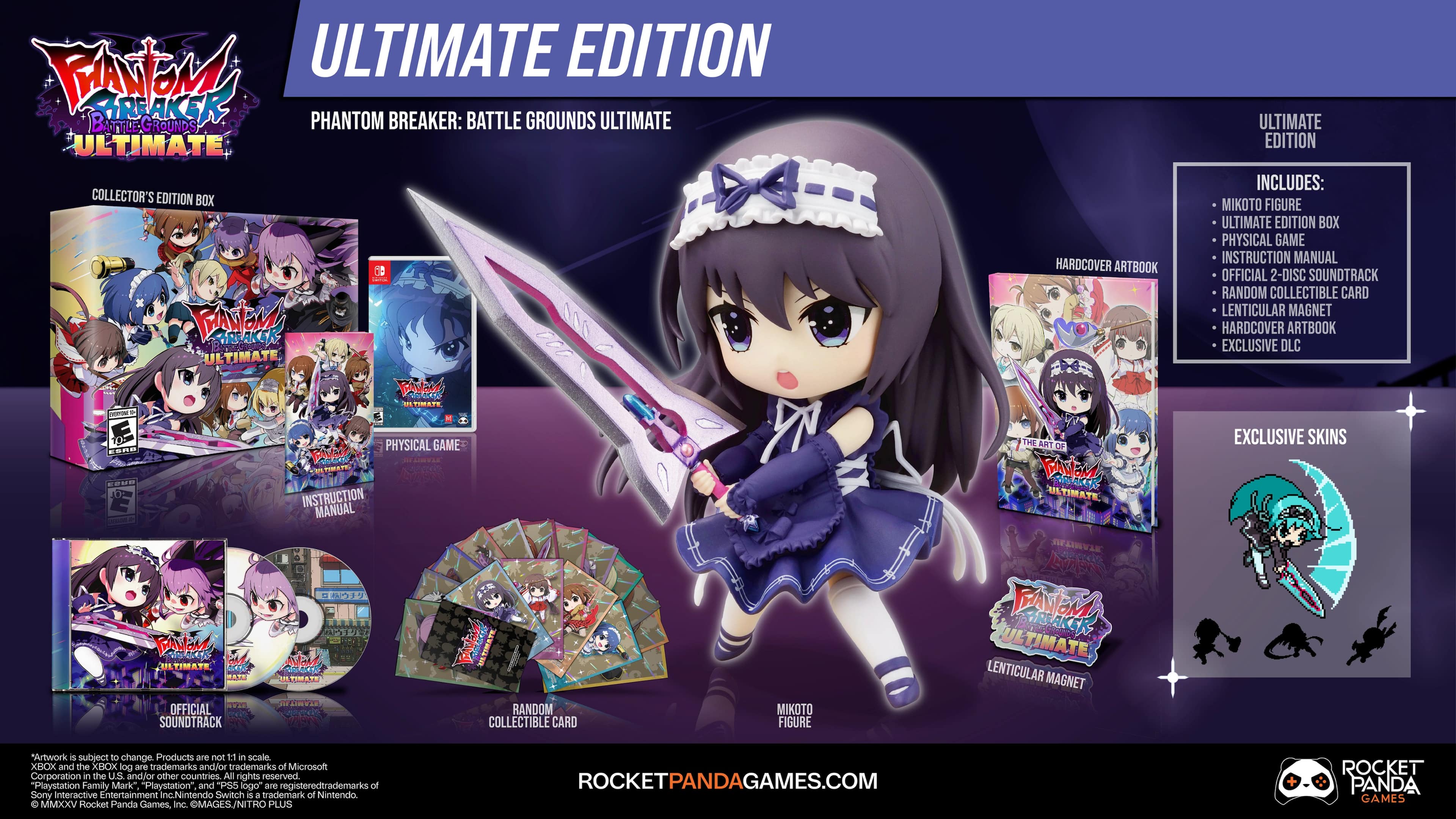 Ultimate Edition Phantom Breaker: Battle Grounds Ultimate Collector's Edition Box 50 Mami Ultimate Edition includes: Mikoto Figure Ultimate Edition Box Physical Game Instruction Manual Official 2-Disc Soundtrack Random Collectible Card Lenticular Magnet Hardcover Artbook Exclusive DLC Exclusive Skins Phantom Breaker: Battle Grounds Ultimate Edition Box 50 Mami Ultimate Edition includes: Mikoto Figure Ultimate Edition Box Physical Game Instruction Manual Official 2-Disc Soundtrack Random Collectible Card Lenticular Magnet Hardcover Artbook Exclusive DLC Exclusive Skins