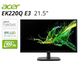 Acer - Refurbished Excellent - 21.5" Widescreen LED Monitor 1920x1080 100Hz 250Nit HDMI VGA - Black