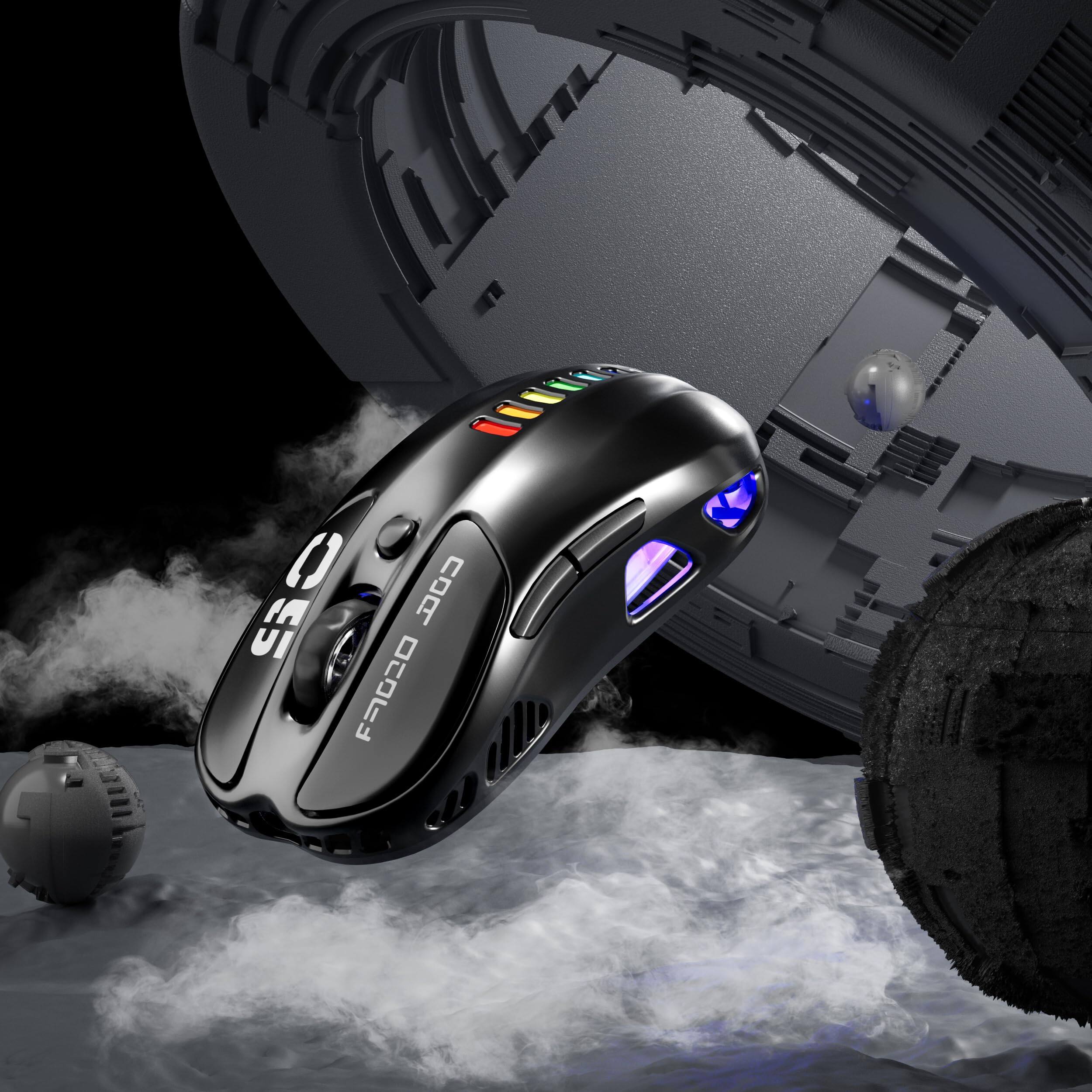 Alt View 5. Cedar Assembly - Z05 Wireless Gaming Mouse Tri mode /blutooth/usb c Wired 6 Buttons Optical Sensor Rgb Backlit For Laptop Pc - Sliver.