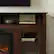 Alt View 15. Walker Edison - 58" Tall Glass Two Door Soundbar Storage Fireplace TV Stand for Most TVs Up to 65" - Traditional Brown.
