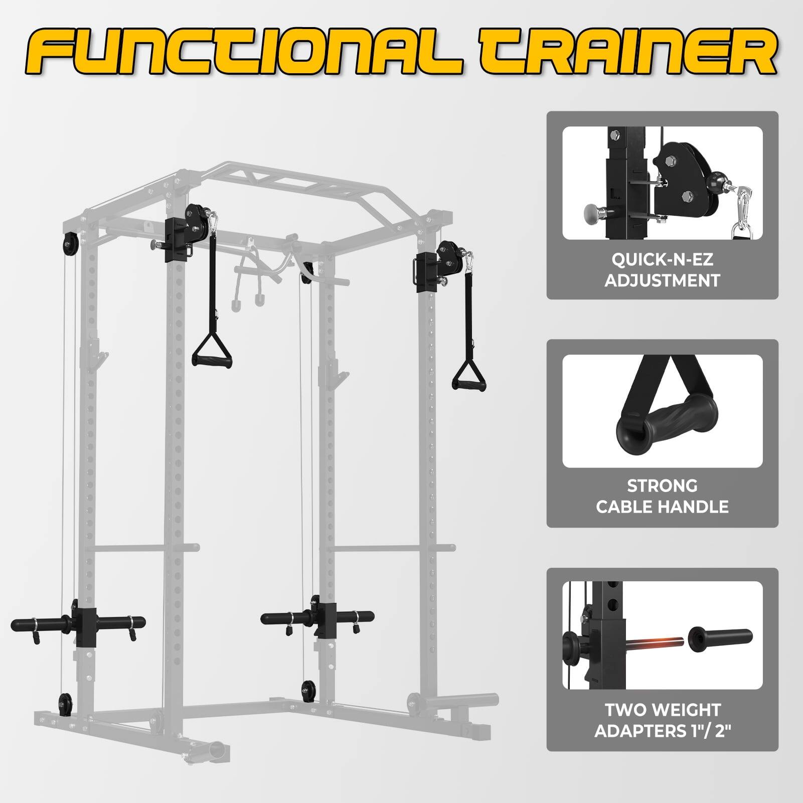 FUNCTIONAL CRAINER
QUICK-N-EZ ADJUSTMENT
STRONG CABLE HANDLE
TWO WEIGHT ADAPTERS 1"/ 2"