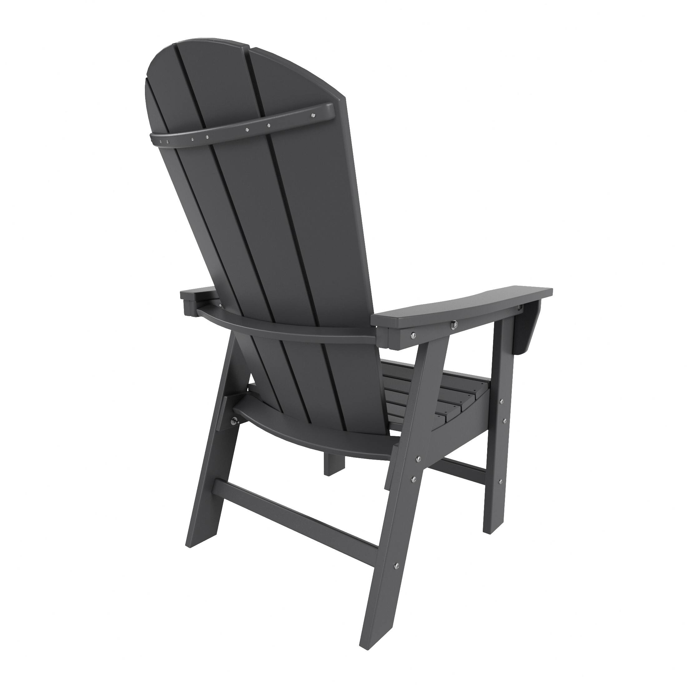 Back. WestinTrends - WestinTrends Malibu Outdoor Patio HDPE Plastic Adirondack Dining Chair - Gray.
