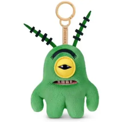 Front. Fuggler - Zuru Fuggler SpongeBob Plankton 5 Inch Keyring Plush Funny Ugly Monster - Green.